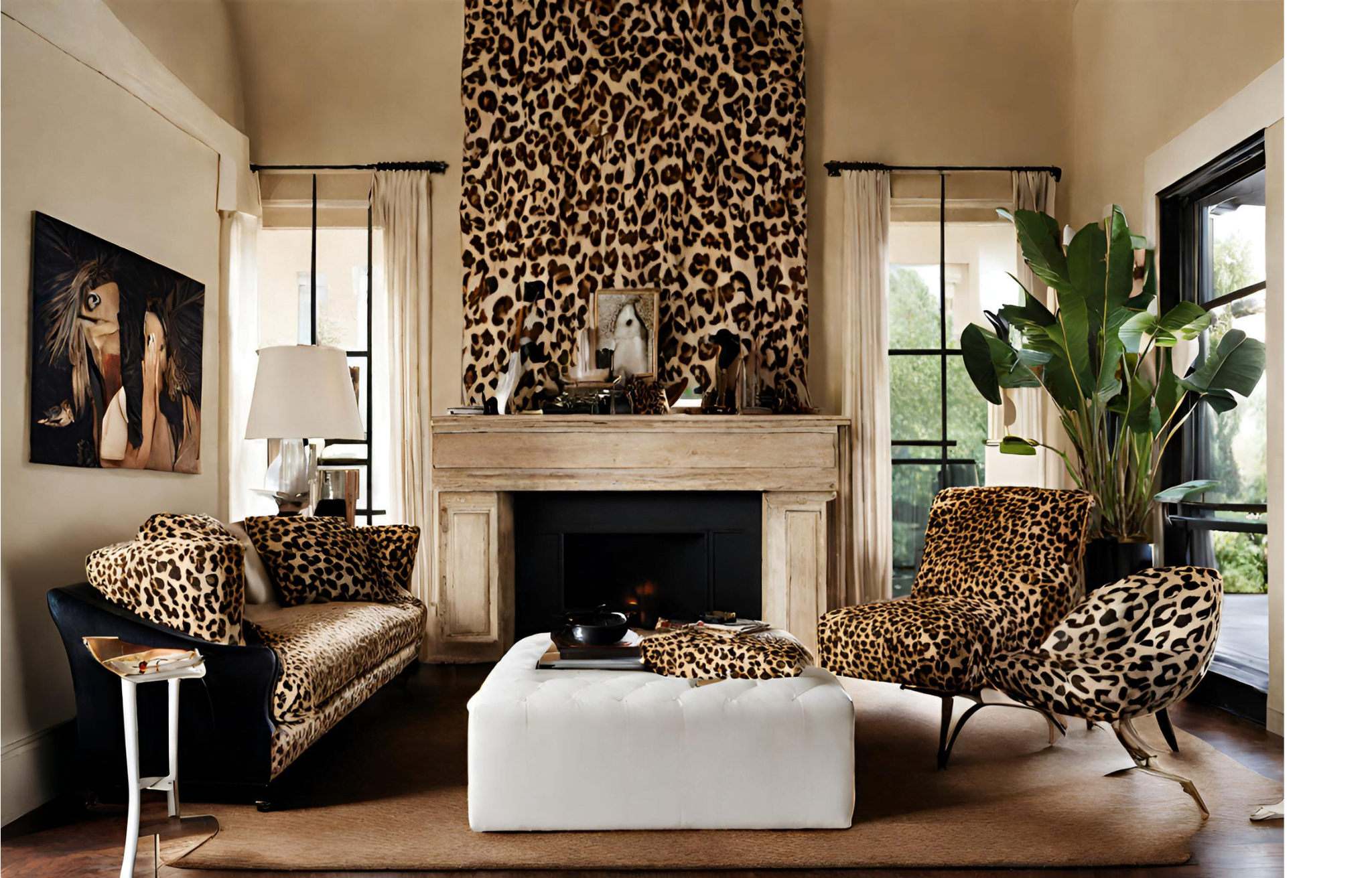 Decoración para el Hogar con Estampado de Leopardo